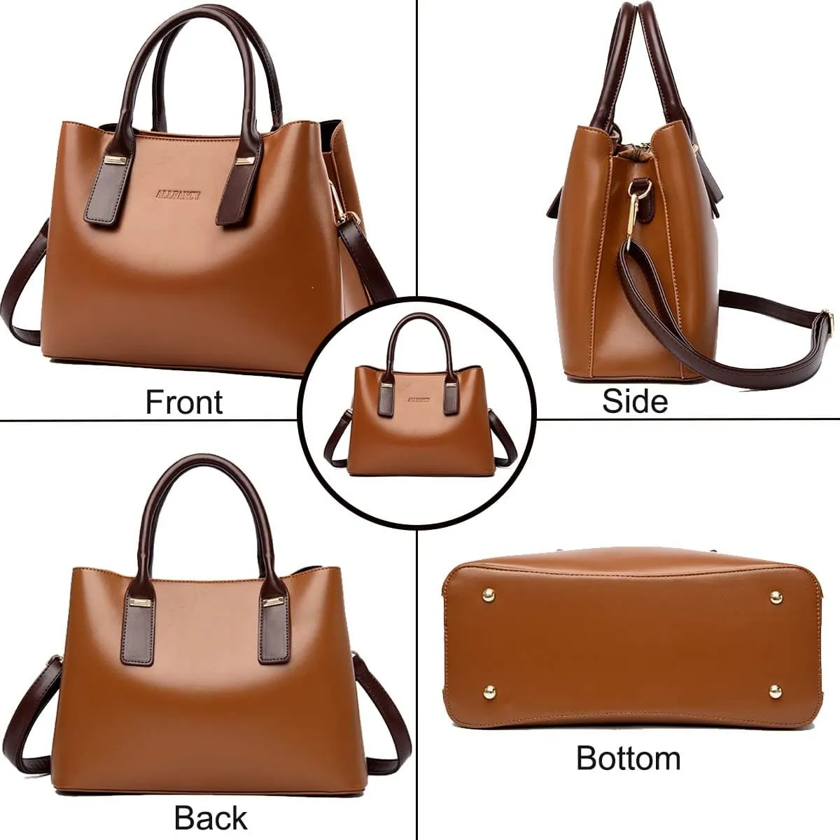 Handbags and Purses for Women PU Leather Satchels Fashion Shoulder Bags Simple Totes Top-Handle Crossbody Bags