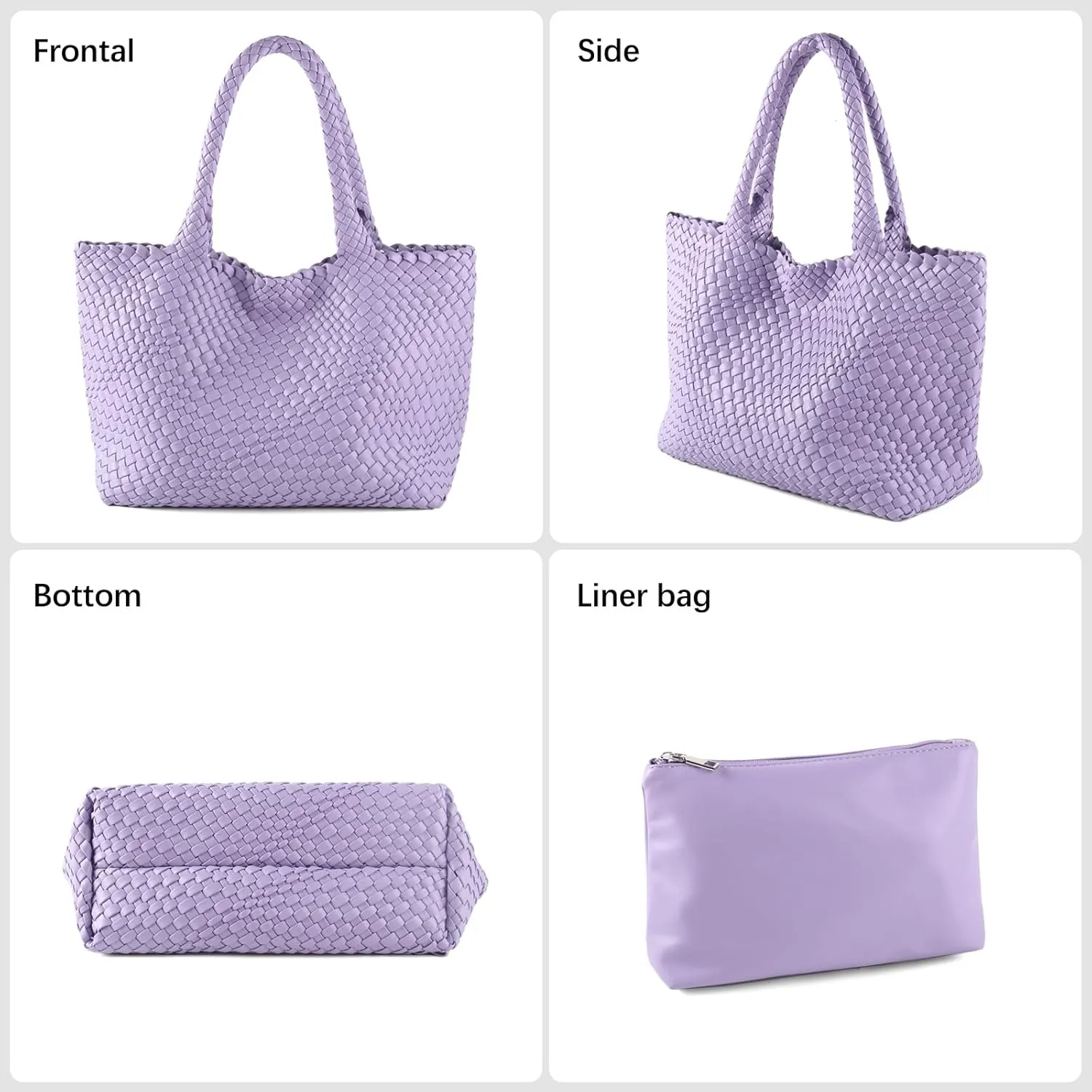 Handmade Woven Bag Satchel Handbag For Women Vegan Leather Tote Bag With Purses Travel Shoulder Bag Underarm Bag