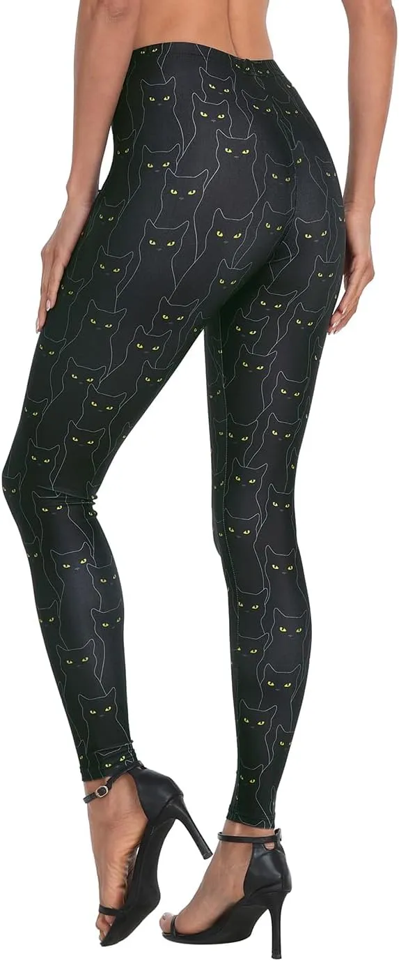 HDE Trendy Design Workout Leggings - Fun Fashion Graphic Printed Cute Patterns