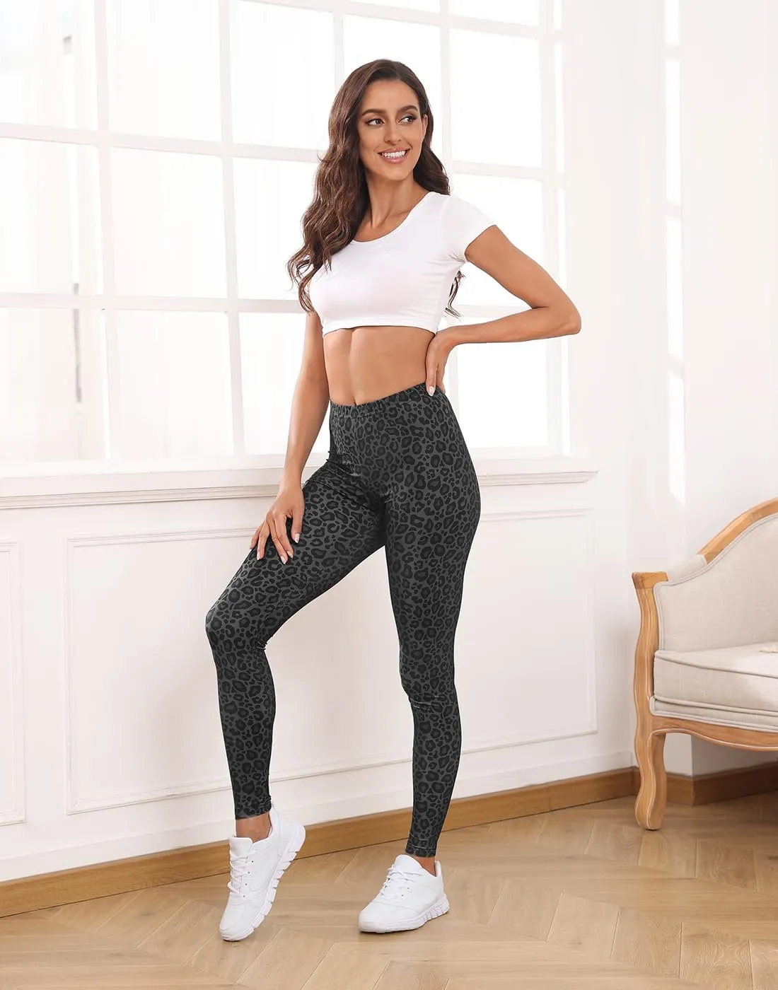 HDE Trendy Design Workout Leggings - Fun Fashion Graphic Printed Cute Patterns