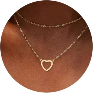 Heart Necklaces for Women, Cute 14K Plated Dainty Gold Necklace Trendy Jewelry