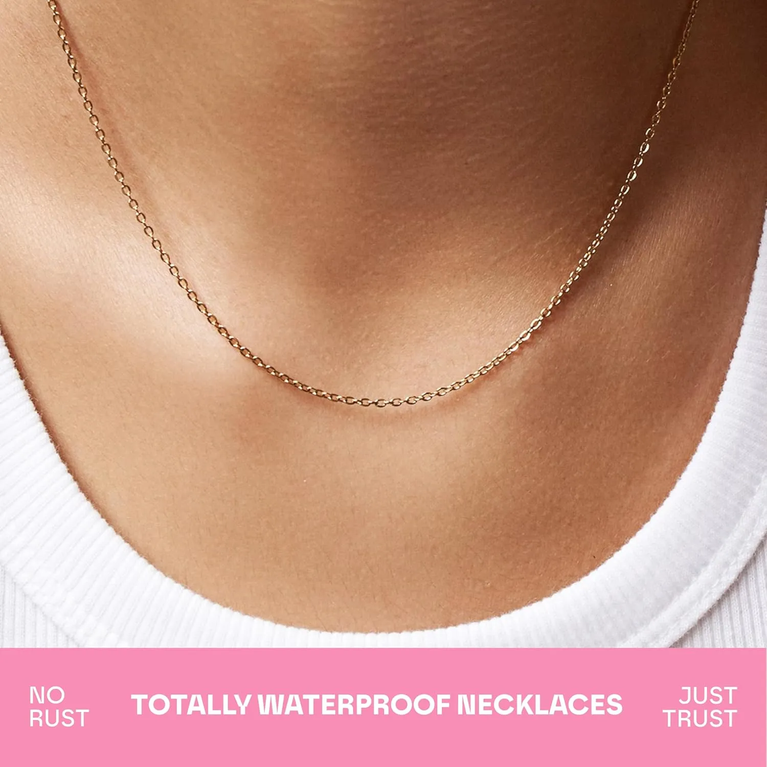 Hey Harper Gold Necklace For Women Trendy Necklace - 14K Golden PVD Coating Waterproof & Sweatproof Non Tarnish Jewelry Chain Necklaces