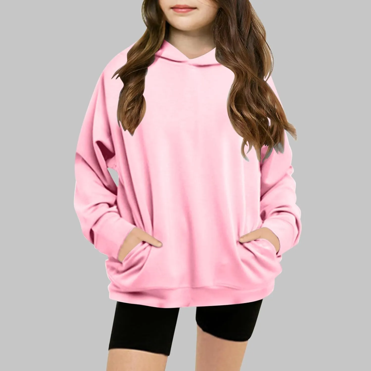 Hoodies for Teen Girls Tredny Long Sleeve Sweatshirts Oversized Pullover with Hood Fall Tween Girls Y2K Outfits