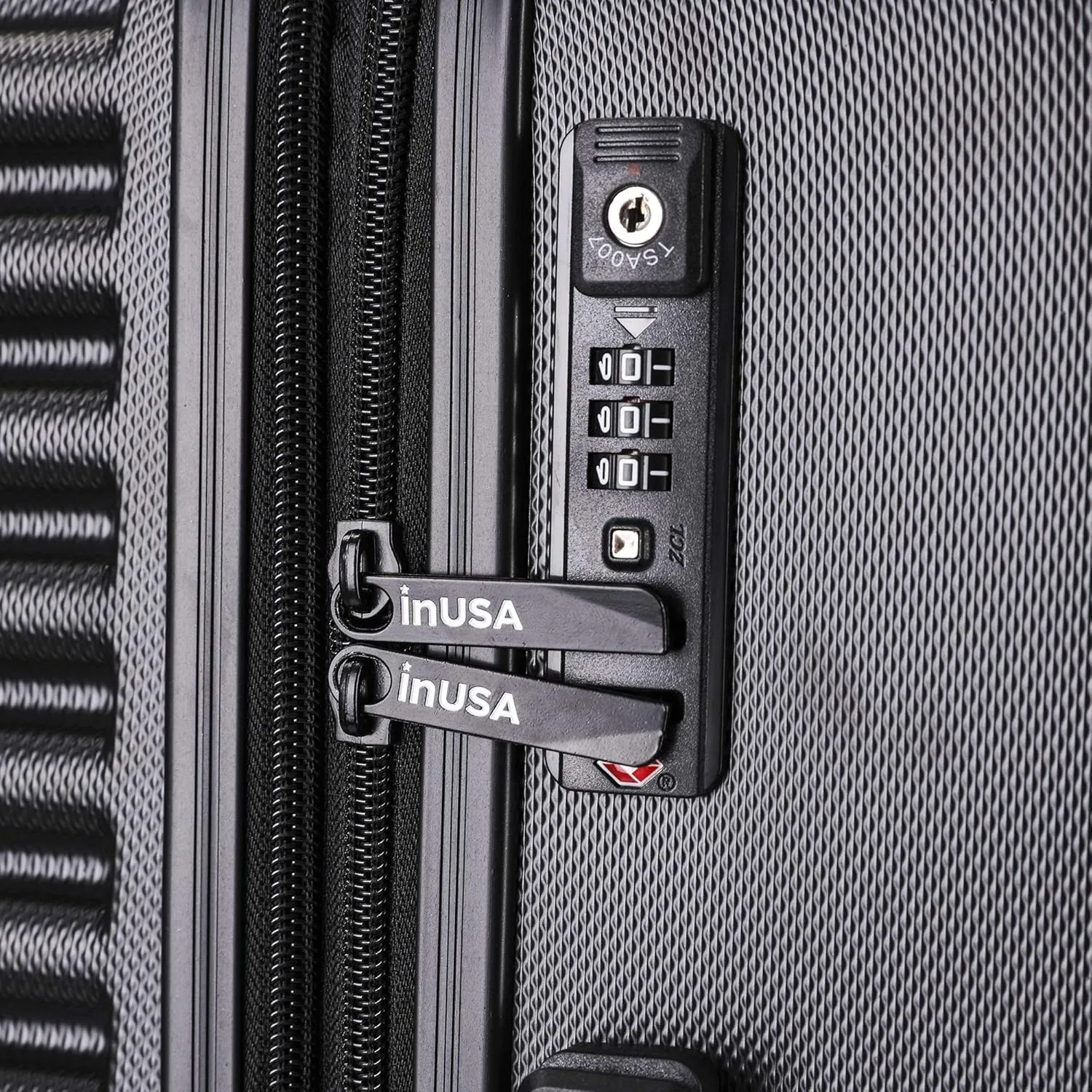 InUSA ALLY Travel Suitcase with Spinner Wheels | Lightweight Ergonomic GEL Handle and TSA Lock, Spacious Traveling Suitcases | (20/24/28) 3 Piece Hardside Luggage Set | Black