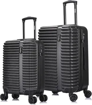 InUSA ALLY Travel Suitcase with Spinner Wheels | Lightweight Ergonomic Handles and TSA Lock Spacious Traveling Suitcases | (20/24) 2 Piece Hardside Luggage Set | Black