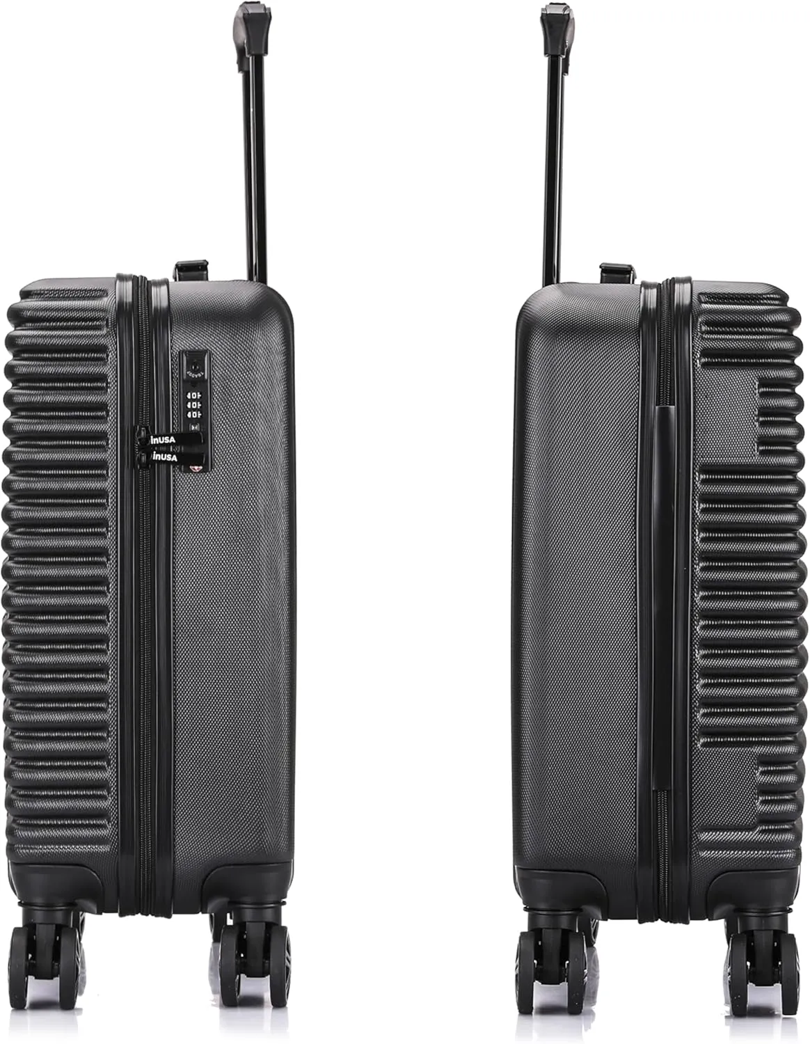 InUSA ALLY Travel Suitcase with Spinner Wheels | Lightweight Ergonomic Luggage Handles and TSA Lock, Spacious Travel Suitcases | 20 Inch Hardside Carry On Luggage | Black