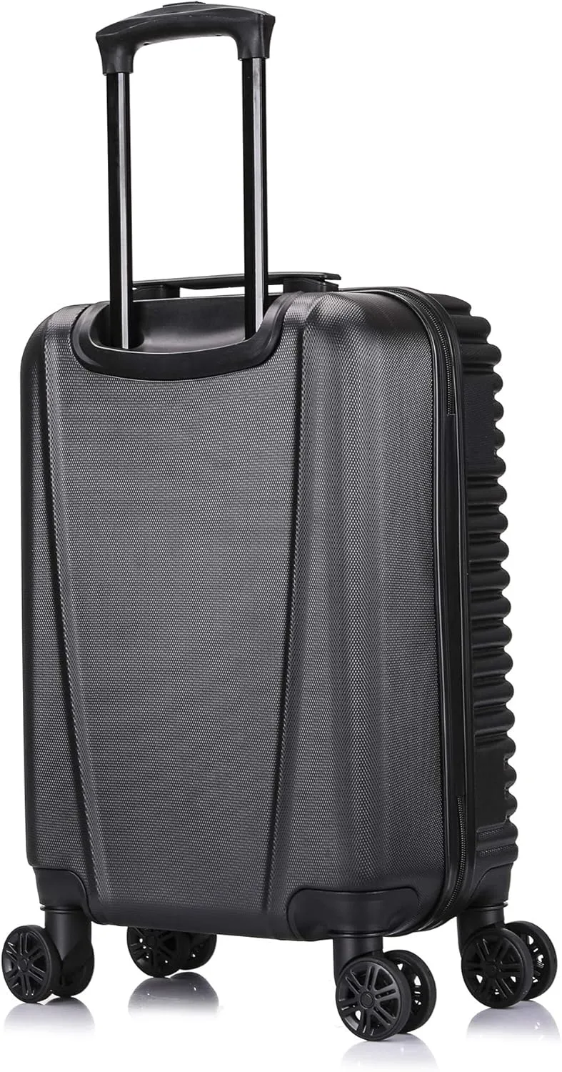 InUSA ALLY Travel Suitcase with Spinner Wheels | Lightweight Ergonomic Luggage Handles and TSA Lock, Spacious Travel Suitcases | 20 Inch Hardside Carry On Luggage | Black