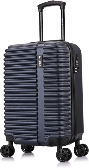 InUSA ALLY Travel Suitcase with Spinner Wheels | Lightweight Ergonomic Luggage Handles and TSA Lock, Spacious Travel Suitcases | 20 Inch Hardside Carry On Luggage | Blue
