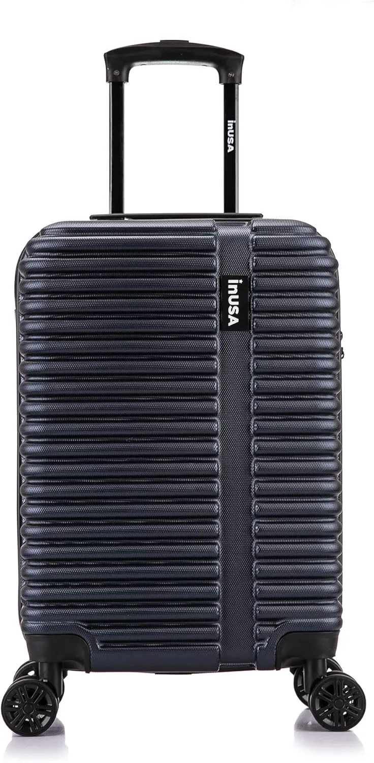 InUSA ALLY Travel Suitcase with Spinner Wheels | Lightweight Ergonomic Luggage Handles and TSA Lock, Spacious Travel Suitcases | 20 Inch Hardside Carry On Luggage | Blue