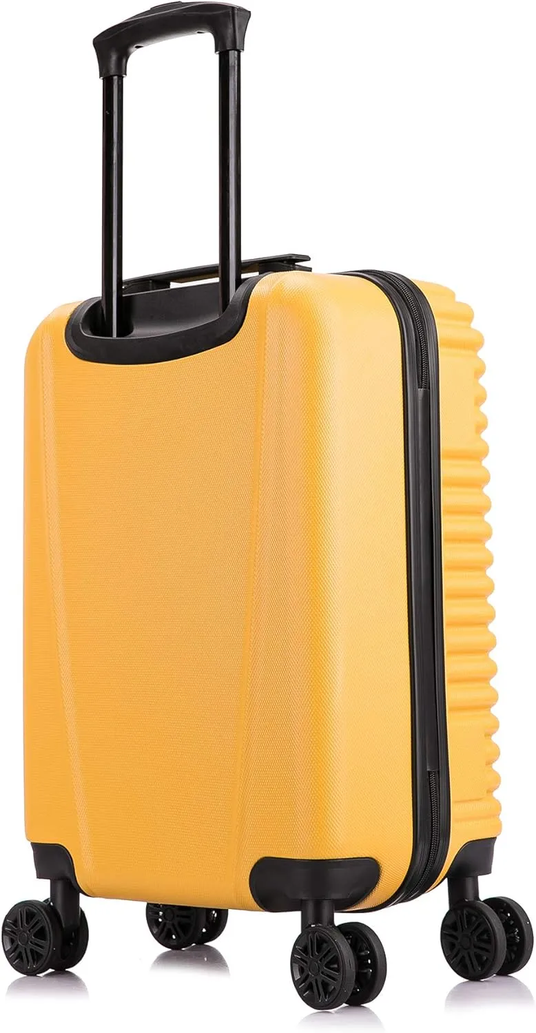 InUSA ALLY Travel Suitcase with Spinner Wheels | Lightweight Ergonomic Luggage Handles and TSA Lock, Spacious Traveling Suitcases | 20 Inch Hardside Carry On Spinner Luggage | Mustard