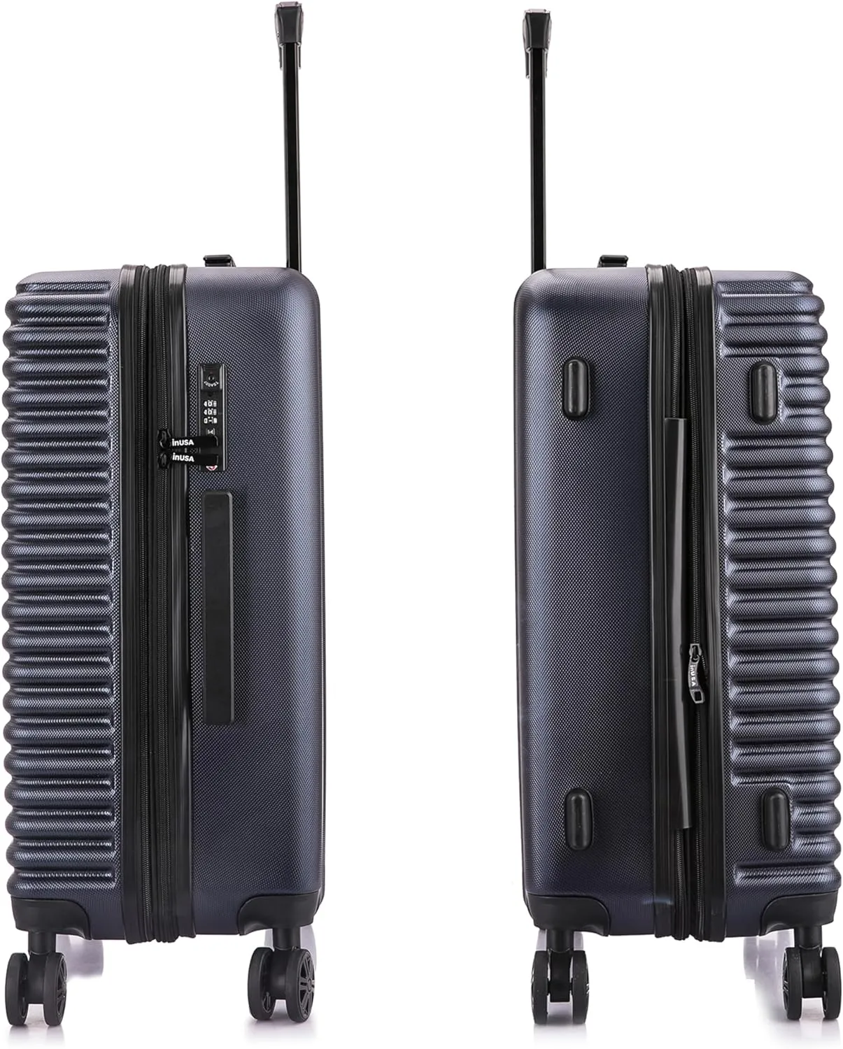 InUSA ALLY Travel Suitcase with Spinner Wheels | Lightweight Ergonomic Luggage Handles and TSA Lock, Spacious Traveling Suitcases | 24 Inch Hardside Medium Luggage | Blue