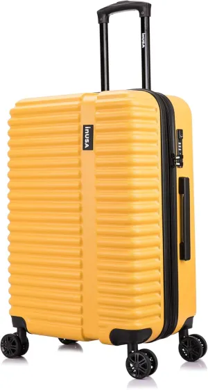 InUSA ALLY Travel Suitcase with Spinner Wheels | Lightweight Ergonomic Luggage Handles and TSA Lock, Spacious Traveling Suitcases | 24 Inch Hardside Medium Luggage | Mustard