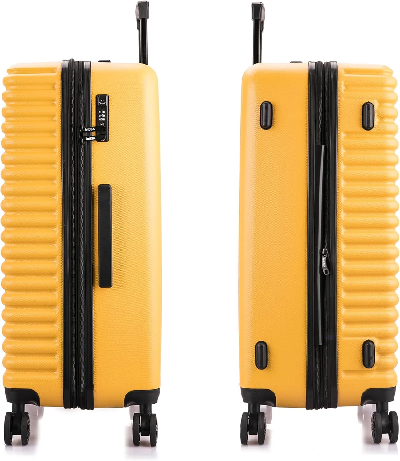 InUSA ALLY Travel Suitcase with Spinner Wheels | Lightweight Ergonomic Luggage Handles and TSA Lock, Spacious Traveling Suitcases | 28 Inch Hardside Large Luggage | Mustard