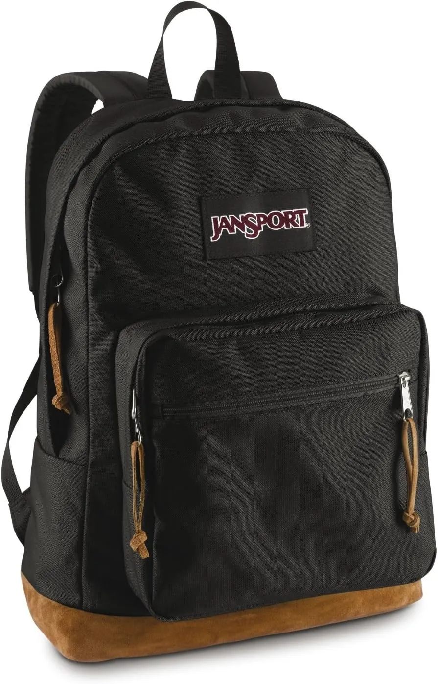 JanSport Right Pack Backpack - Durable Daypack with Padded 15" Laptop Sleeve, Spacious Main Compartment & Integrated Water Bottle Pocket - Black
