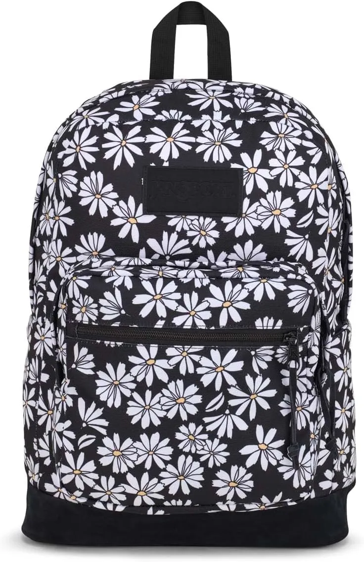 JanSport Right Pack Backpack - Durable Daypack with Padded 15" Laptop Sleeve, Spacious Main Compartment & Integrated Water Bottle Pocket - Punk Pansies Black