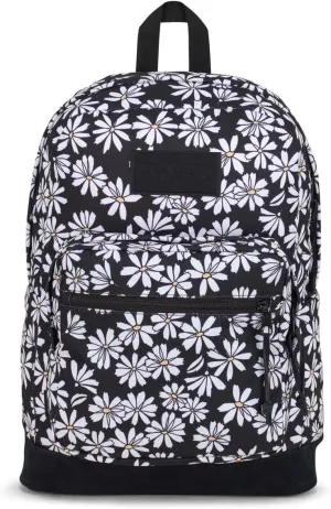 JanSport Right Pack Backpack - Durable Daypack with Padded 15" Laptop Sleeve, Spacious Main Compartment & Integrated Water Bottle Pocket - Punk Pansies Black