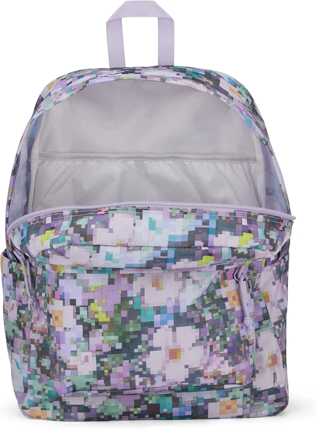 JanSport SuperBreak Plus Backpack with Padded 15-inch Laptop Sleeve and Integrated Bottle Pocket - Spacious and Durable Daypack for Work and Travel - 8 Bit Floral