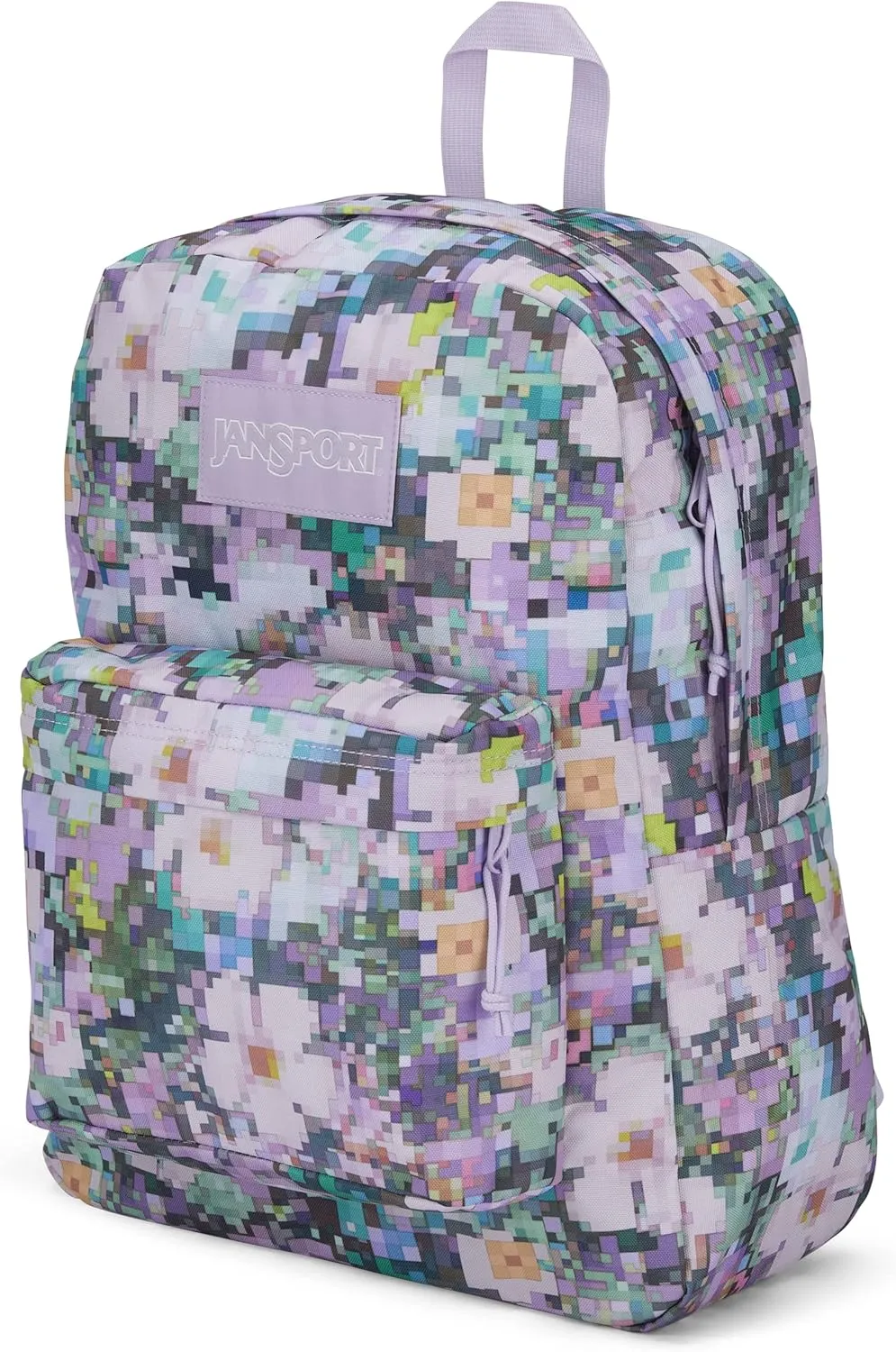 JanSport SuperBreak Plus Backpack with Padded 15-inch Laptop Sleeve and Integrated Bottle Pocket - Spacious and Durable Daypack for Work and Travel - 8 Bit Floral