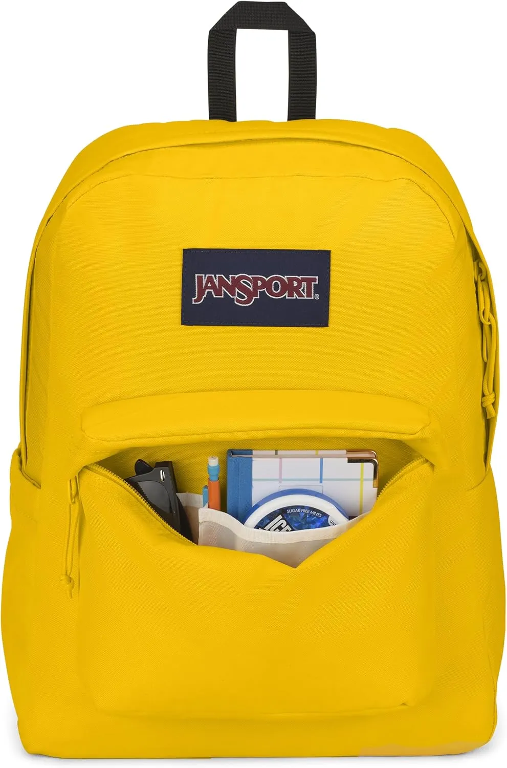 JanSport SuperBreak Plus Backpack with Padded 15-inch Laptop Sleeve and Integrated Bottle Pocket - Spacious and Durable Daypack for Work and Travel - Lemon
