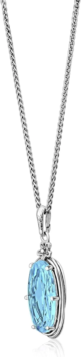 JEAN RACHEL JEWELRY 925 Sterling Silver Necklace for Women - Floral Wire Wrap with Cubic Zirconia Vintage Design - Hypoallergenic, Lead & Nickel Free - Handcrafted Statement Necklace