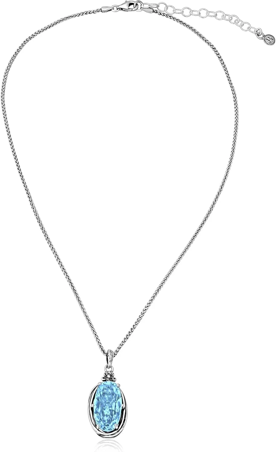 JEAN RACHEL JEWELRY 925 Sterling Silver Necklace for Women - Floral Wire Wrap with Cubic Zirconia Vintage Design - Hypoallergenic, Lead & Nickel Free - Handcrafted Statement Necklace
