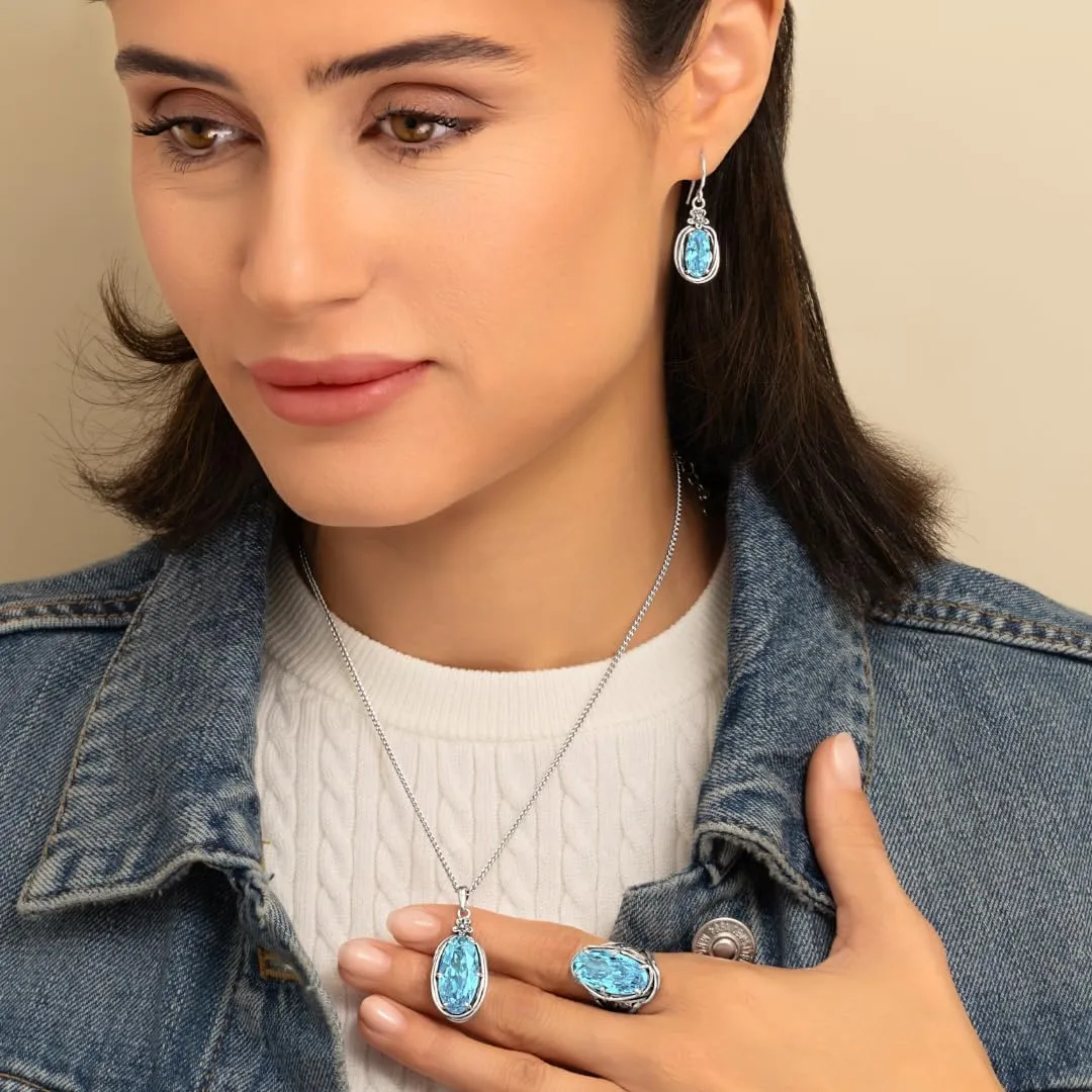 JEAN RACHEL JEWELRY 925 Sterling Silver Necklace for Women - Floral Wire Wrap with Cubic Zirconia Vintage Design - Hypoallergenic, Lead & Nickel Free - Handcrafted Statement Necklace