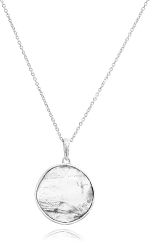 JEAN RACHEL JEWELRY 925 Sterling Silver Necklace for Women - Large Hammered Disc Vintage Design - Hypoallergenic, Lead & Nickel Free Jewelry - Artisan Handcrafted Statement Necklace