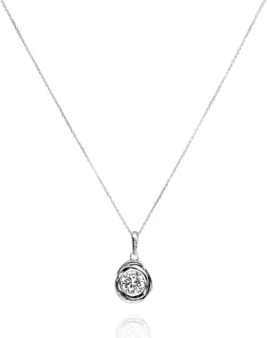 JEAN RACHEL JEWELRY 925 Sterling Silver Necklace for Women - Wire Wrap with Bezel Set Cubic Zirconia Vintage Design - Hypoallergenic, Lead & Nickel Free - Artisan Handcrafted Statement Necklace