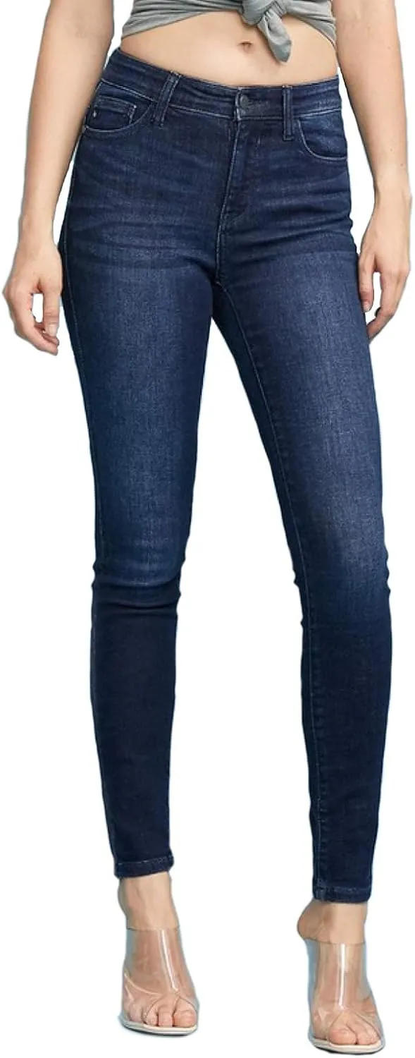 Judy Blue Women's High Waist Skinny Jeans - Super Dark Wash, Stretch Denim, 93% Cotton, Comfortable & Flattering Fit 82132