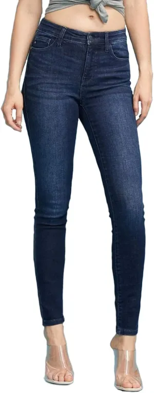 Judy Blue Women's High Waist Skinny Jeans - Super Dark Wash, Stretch Denim, 93% Cotton, Comfortable & Flattering Fit 82132