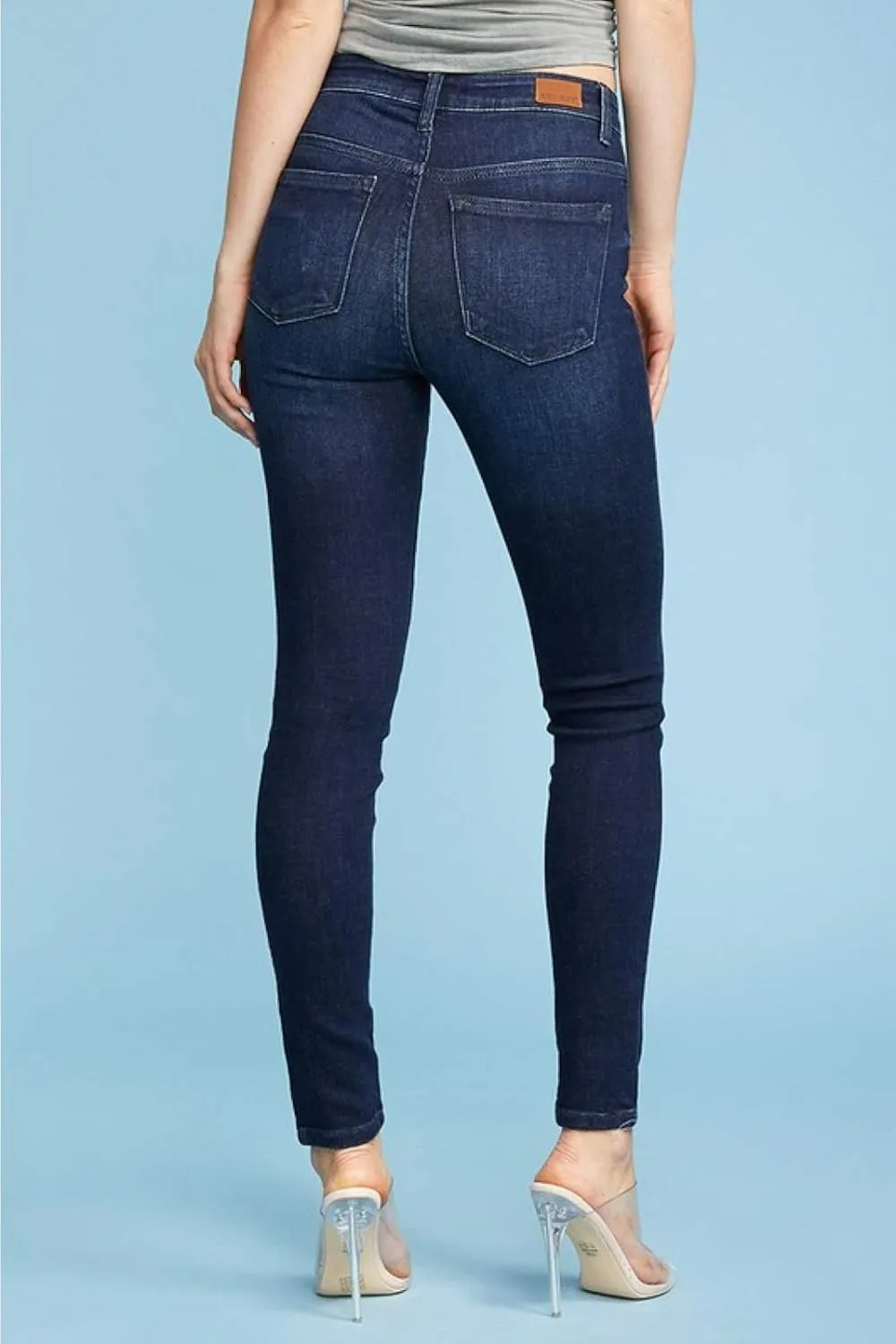 Judy Blue Women's High Waist Skinny Jeans - Super Dark Wash, Stretch Denim, 93% Cotton, Comfortable & Flattering Fit 82132