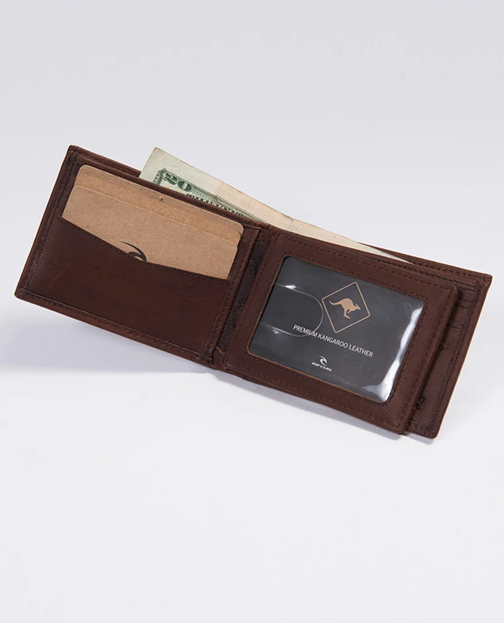 K-Roo RFID Slim ZF Leather Wallet - Brown
