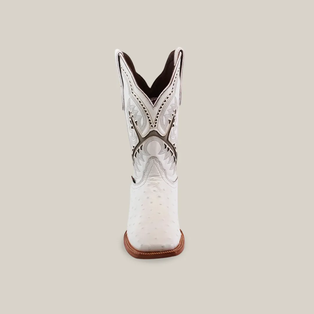Karoo Ostrich Print White - Square Toe