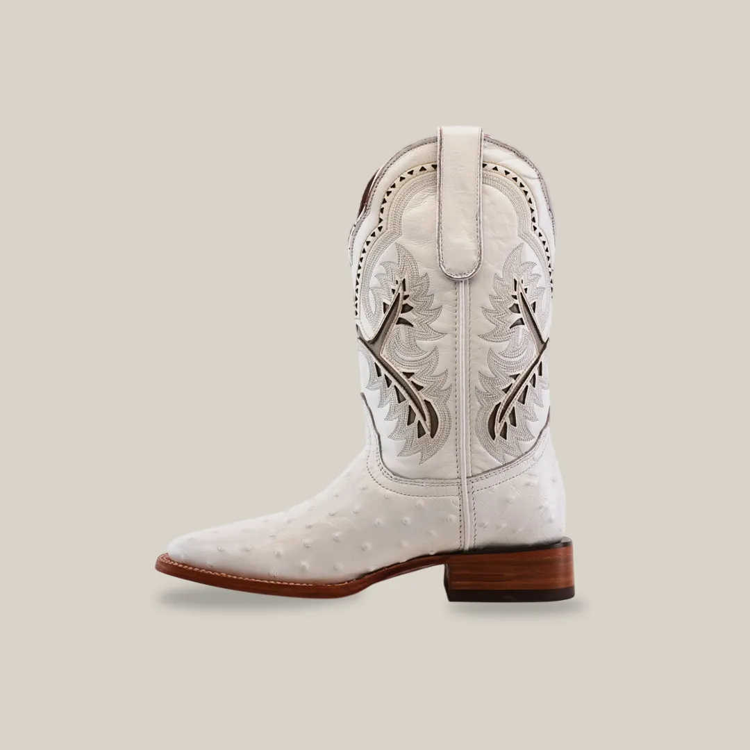 Karoo Ostrich Print White - Square Toe