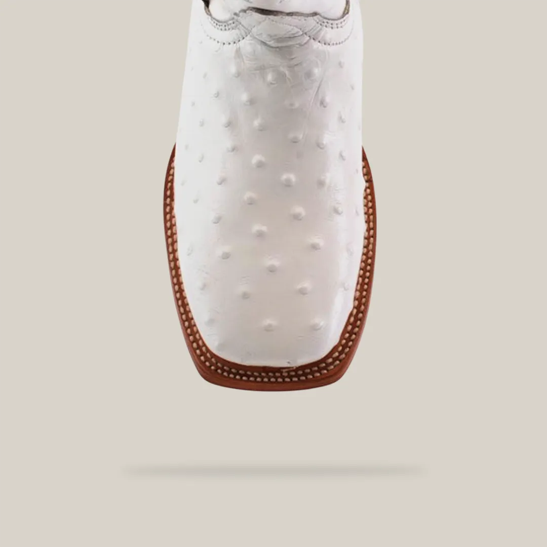 Karoo Ostrich Print White - Square Toe