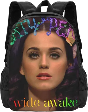 Katy Great Artist Perry Laptop Backpack Large Travel Bags Sport Bags Comfortable Business Backpack Funny Computer Bag for Man Casual Daypack for Hiking