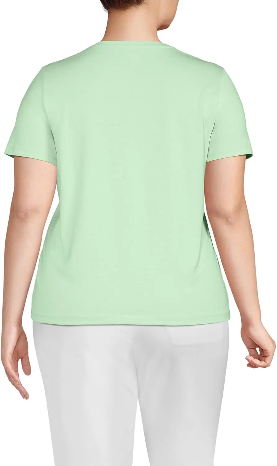 Lands' End Women's Relaxed American-Grown Supima Cotton V-Neck T-Shirt