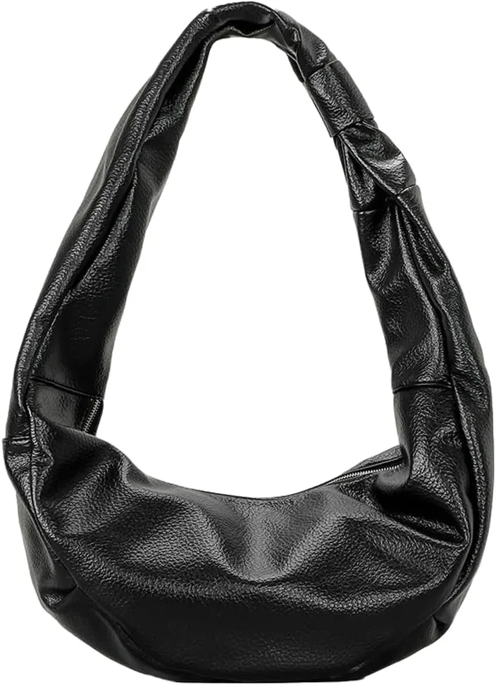 Large Dumpling Shoulder Bags for Women Y2K Crescent Totes PU Leather Bag Handbag Fashion Underarm Satchels