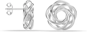 LeCalla Sterling Silver Love Knot Stud Earrings - 925 Silver Classic Earrings for Women