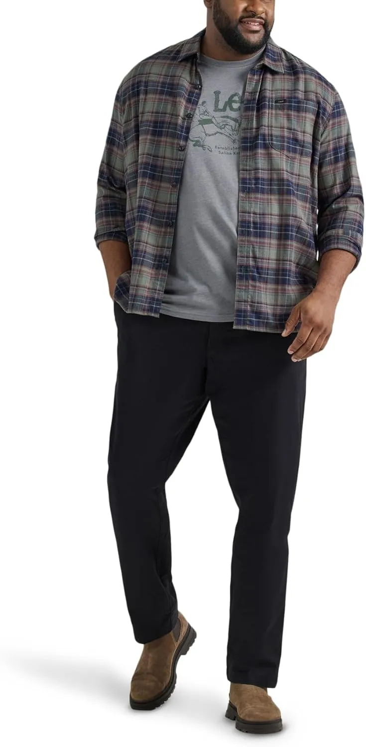 Lee Men's Big & Tall Extreme Motion Flat Front Relaxed Taper Pant