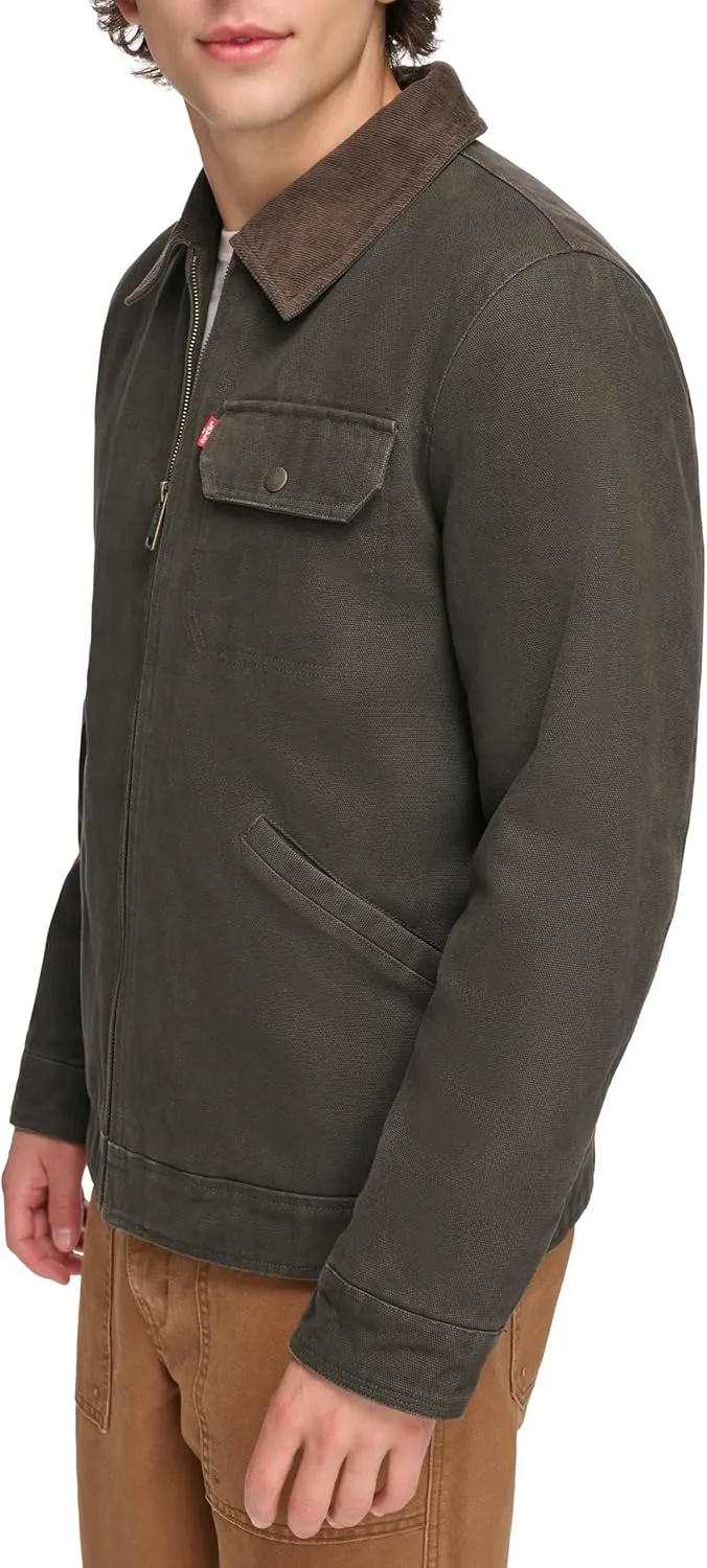 Levi's Mens Workwear Cotton Canvas Corduroy Collar Depot Jacket