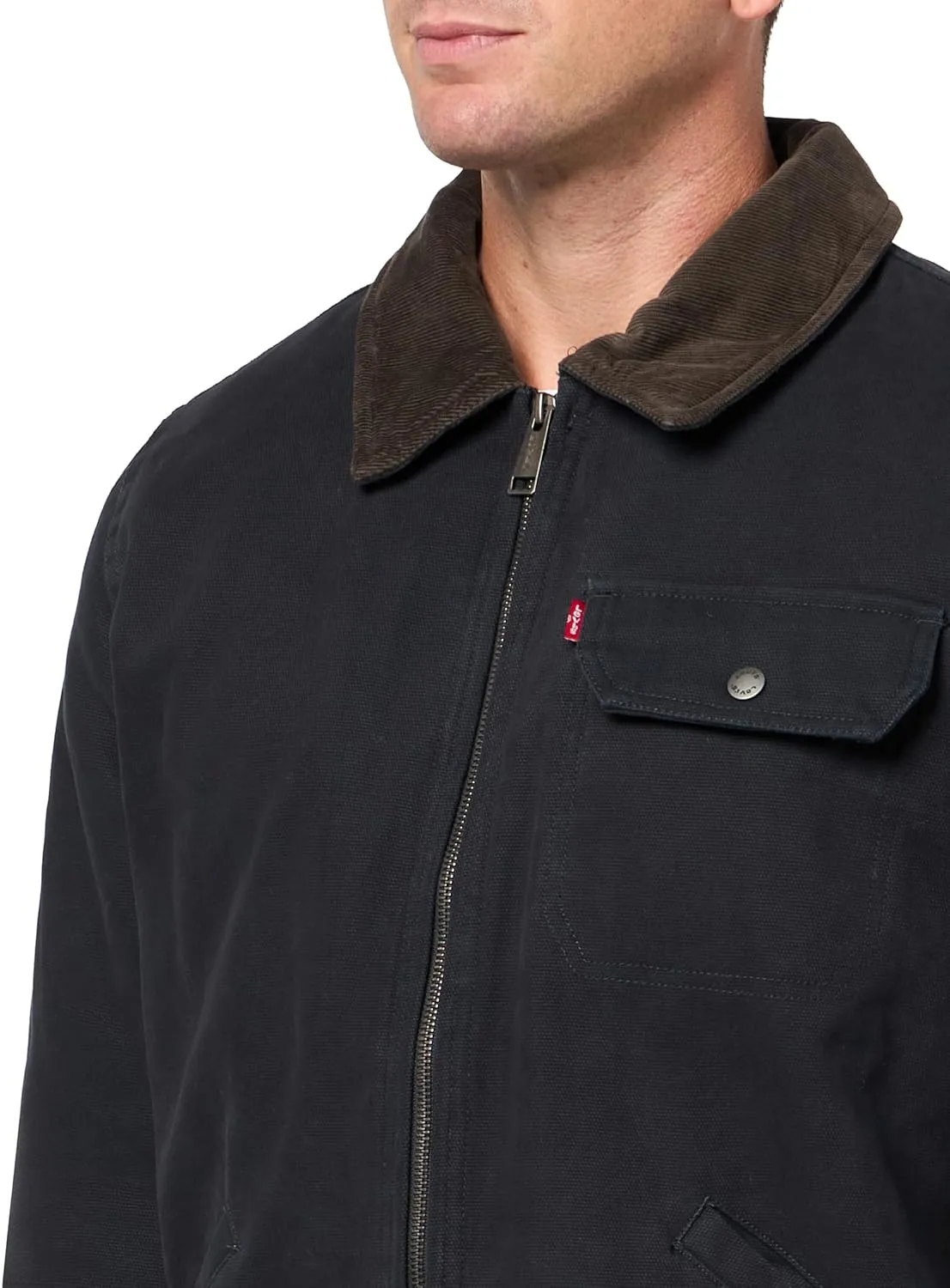 Levi's Men's Workwear Cotton Canvas Corduroy Collar Depot Jacket