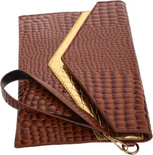 LIFKOME Stylish Minimalist Envelope Clutch Purse With Retro Pattern Versatile Handheld Bag For Women Pu Evening