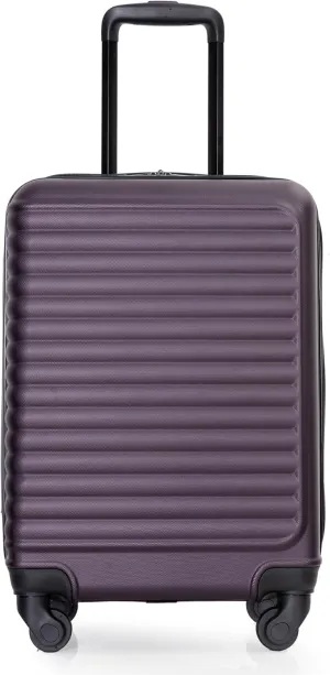 Lightweight 20" Carry On Luggage with 360 Spinner Wheels, Durable ABS Material, Comfortable Handles, Organized Interior, Purple