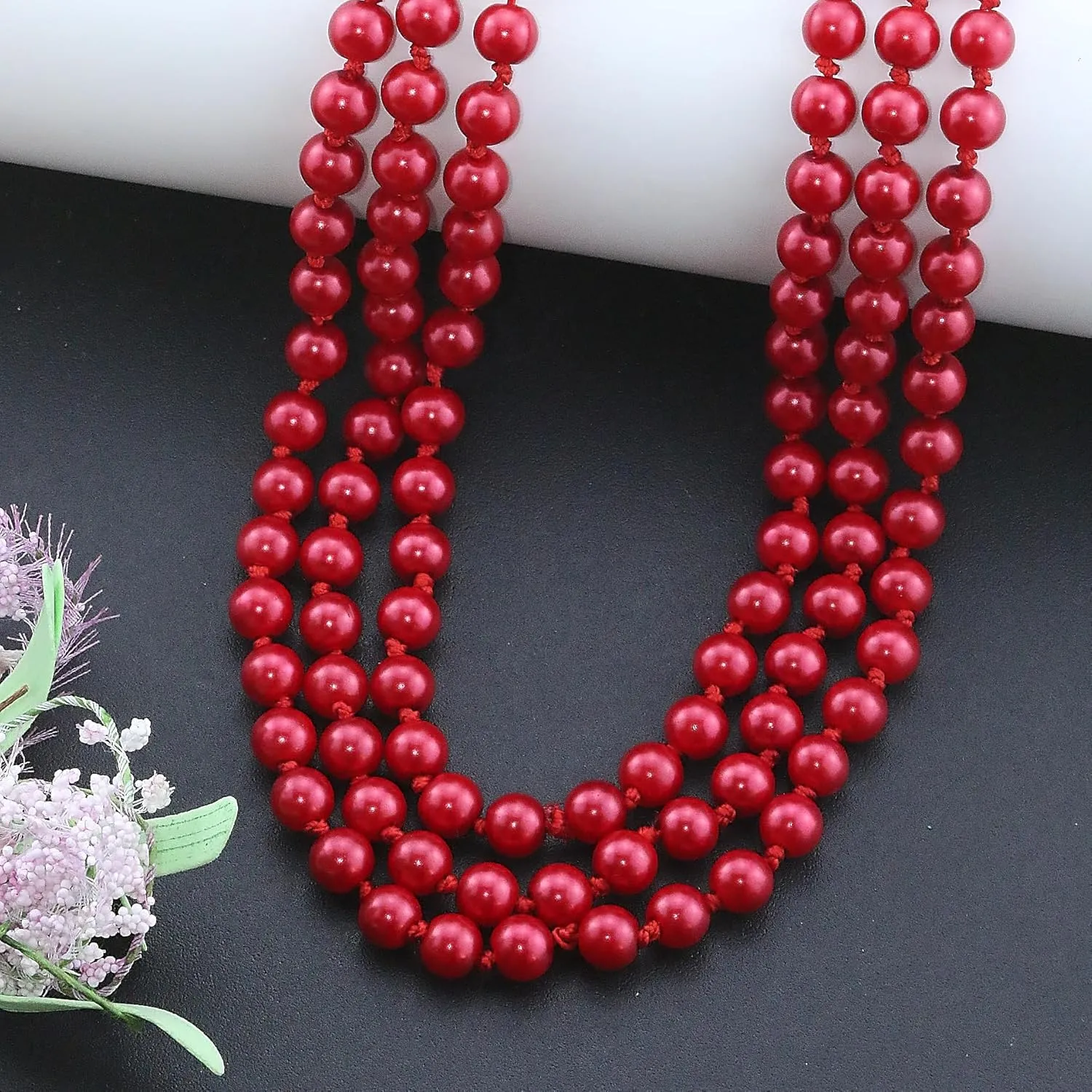 Long Pearl Necklace for Women 1920s Multi Strand Layered Pearl Necklaces 60in/150CM Vintage Beaded Faux Pearls Necklace Costume Jewelry
