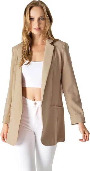 Love Tree Women's Juniors Classic Office Workwear Boyfriend Blazer