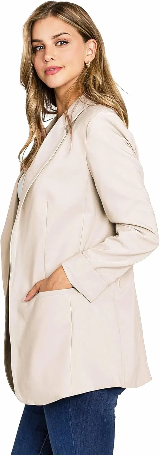 Love Tree Women's Juniors Classic Office Workwear Boyfriend Blazer