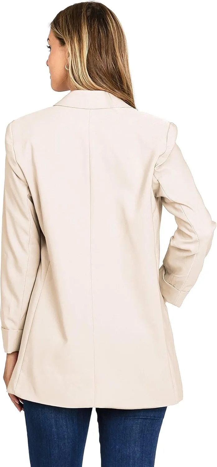 Love Tree Women's Juniors Classic Office Workwear Boyfriend Blazer