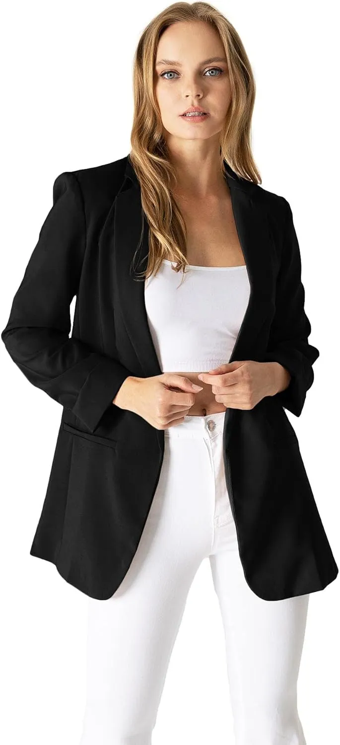 Love Tree Women's Juniors Classic Office Workwear Boyfriend Blazer