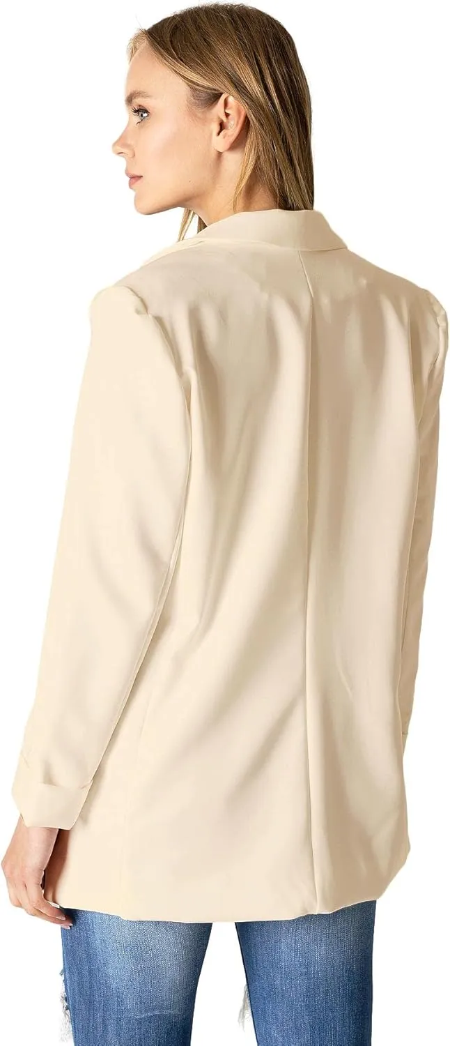 Love Tree Women's Juniors Classic Office Workwear Boyfriend Blazer